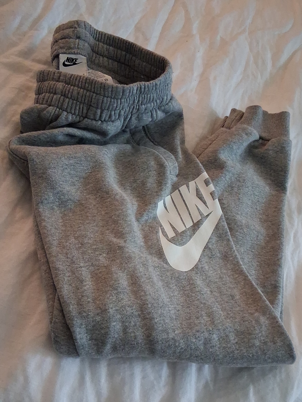 Nike Kids Gray Sweatpants with White Logo